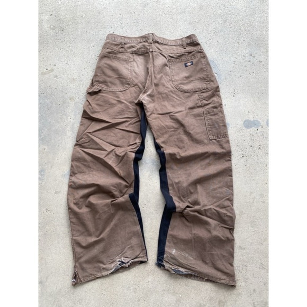 Vintage 90s Fit Dickies Black Carpenter Pants Baggy Wide Leg Workwear size 38x32